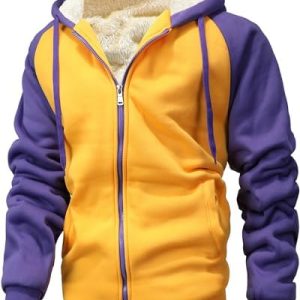GXAMOY Men's Winter Fleece Hoodies - Heavyweight Warm Thick Full Zip Sweatshirt for Outdoor Activities - Ideal for Cold
